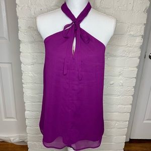 Jacob Backless Purple Sleeveless Blouse M